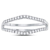 14kt White Gold Womens Round Diamond Ring Guard Wrap Enhancer Wedding Band 1/4 Cttw