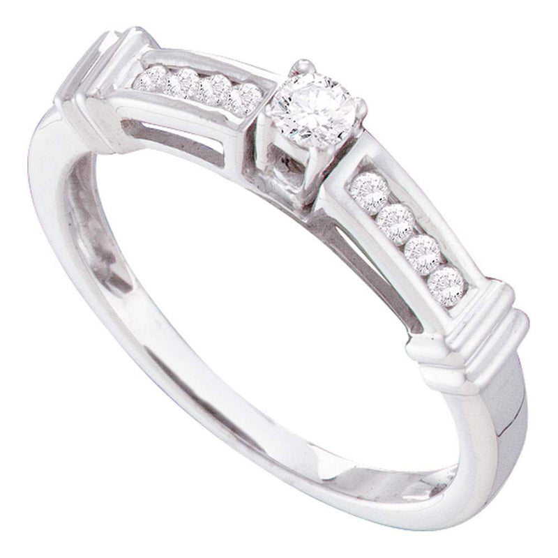 14kt White Gold Round Diamond Solitaire Bridal Wedding Engagement Ring 1/4 Cttw