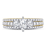 14kt Yellow Gold Marquise Diamond Bridal Wedding Ring Band Set 1 Cttw