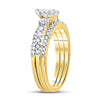 14kt Yellow Gold Marquise Diamond Bridal Wedding Ring Band Set 1 Cttw