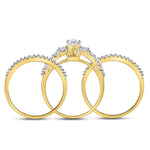 14kt Yellow Gold Marquise Diamond Bridal Wedding Ring Band Set 1 Cttw