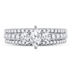 14kt White Gold Marquise Diamond 3-Piece Bridal Wedding Ring Band Set 1 Cttw