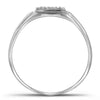 Sterling Silver Mens Round Diamond Square Cluster Ring 1/8 Cttw