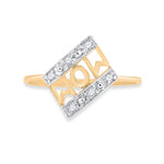 10kt Yellow Gold Womens Round Diamond Mom Mother Accent Ring 1/20 Cttw