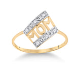 10kt Yellow Gold Womens Round Diamond Mom Mother Accent Ring 1/20 Cttw