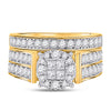 14kt Yellow Gold Princess Diamond Bridal Wedding Ring Band Set 1-1/3 Cttw