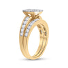 14kt Yellow Gold Princess Diamond Bridal Wedding Ring Band Set 1-3/8 Cttw