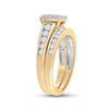 14kt Yellow Gold Princess Diamond Bridal Wedding Ring Band Set 1 Cttw