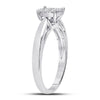 14kt White Gold Princess Diamond Cluster Bridal Wedding Engagement Ring 1/4 Cttw