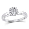 14kt White Gold Princess Diamond Cluster Bridal Wedding Engagement Ring 1/4 Cttw