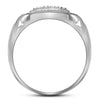 Sterling Silver Mens Round Diamond Square Frame Cluster Ring 1/10 Cttw - Size 9