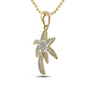 10kt Yellow Gold Womens Round Diamond Palm Tree Nautical Pendant 1/10 Cttw