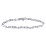 10kt White Gold Womens Round Diamond X Link Fashion Bracelet 1/2 Cttw