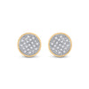 10kt Yellow Gold Womens Round Diamond Circle Cluster Earrings 1/10 Cttw