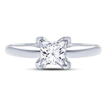 14kt White Gold Womens Princess Diamond Solitaire Bridal Wedding Engagement Ring 7/8 Cttw