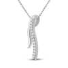 10kt White Gold Womens Round Diamond Fashion Pendant 1/20 Cttw