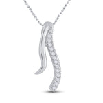 10kt White Gold Womens Round Diamond Fashion Pendant 1/20 Cttw