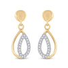 10kt Yellow Gold Womens Round Diamond Dangle Earrings 1/10 Cttw