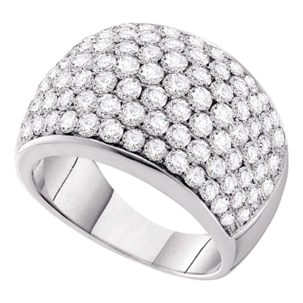 14kt White Gold Womens Round Pave-set Diamond Cocktail Ring 3 Cttw