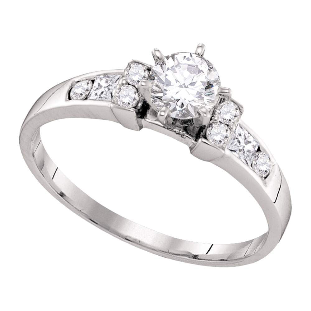 14kt White Gold Round Diamond Solitaire Bridal Wedding Engagement Ring 3/4 Cttw