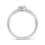 14kt White Gold Round Diamond Cluster Bridal Wedding Engagement Ring 1/5 Cttw