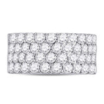 14kt White Gold Womens Round Diamond 4 Row Pave Wedding Band 3 Cttw