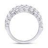 14kt White Gold Womens Round Diamond 4 Row Pave Wedding Band 3 Cttw