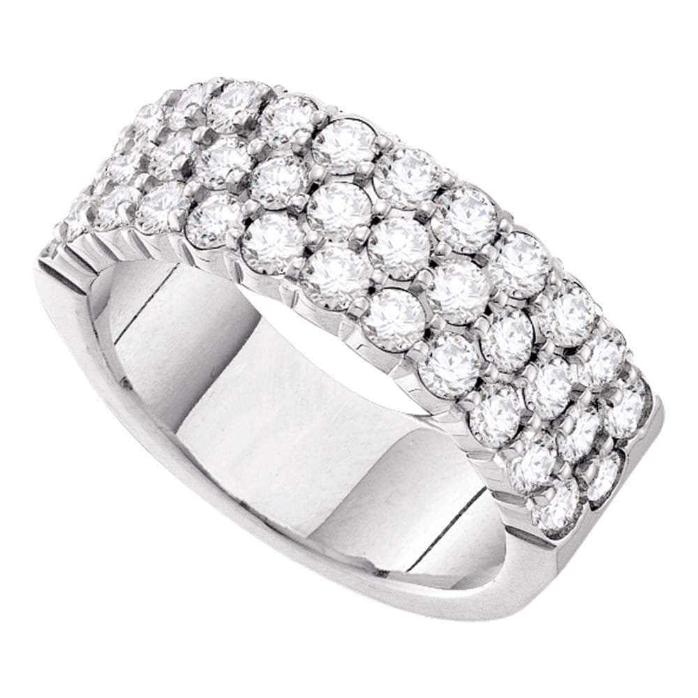 14kt White Gold Womens Round Diamond Wedding Pave Band 1 Cttw