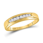 14kt Yellow Gold His Hers Round Diamond Solitaire Matching Wedding Set 1/2 Cttw