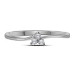 10kt White Gold Womens Round Diamond Heart Promise Ring 1/20 Cttw