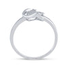 10kt White Gold Womens Round Diamond Dolphin Ring .02 Cttw