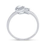 10kt White Gold Womens Round Diamond Dolphin Ring .02 Cttw