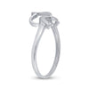 10kt White Gold Womens Round Diamond Dolphin Ring .02 Cttw