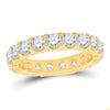 14kt Yellow Gold Womens Round Pave-set Diamond Eternity Wedding Band 3 Cttw