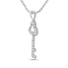 10kt White Gold Womens Round Diamond Trefoil Key Pendant 1/6 Cttw