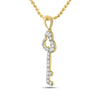 10kt Yellow Gold Womens Round Diamond Trefoil Key Pendant 1/6 Cttw