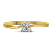 10kt Yellow Gold Womens Round Diamond Heart Promise Ring 1/20 Cttw