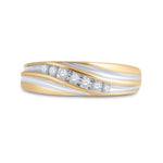 10kt Two-tone Gold Mens Round Diamond Wedding Band Ring 1/6 Cttw