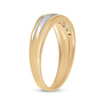 10kt Two-tone Gold Mens Round Diamond Wedding Band Ring 1/6 Cttw