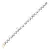 Yellow-tone Sterling Silver Black Color Enhanced Diamond Heart Link Bracelet 1/5 Cttw