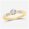 Yellow-tone Sterling Silver Round Diamond Solitaire Bridal Wedding Engagement Ring