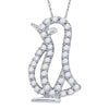 10kt White Gold Womens Round Diamond Penguin Bird Animal Pendant 1/6 Cttw