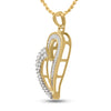 10kt Yellow Gold Womens Round Baguette Diamond Heart Pendant 1/4 Cttw