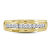 10kt Yellow Gold Mens Round Diamond Wedding Band Ring 1/2 Cttw