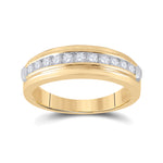 10kt Yellow Gold Mens Round Diamond Wedding Band Ring 1/2 Cttw