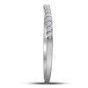 10kt White Gold Womens Round Diamond Single Row Contoured Wedding Band 1/6 Cttw