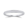 Sterling Silver Womens Baguette Diamond Wedding Anniversary Band Ring 1/6 Cttw