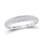 Sterling Silver Womens Baguette Diamond Wedding Band 1/4 Cttw