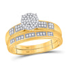 10kt Yellow Gold Round Diamond Bridal Wedding Ring Band Set 1/5 Cttw