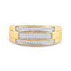 Yellow-tone Sterling Silver Mens Round Diamond Band Ring 1/5 Cttw